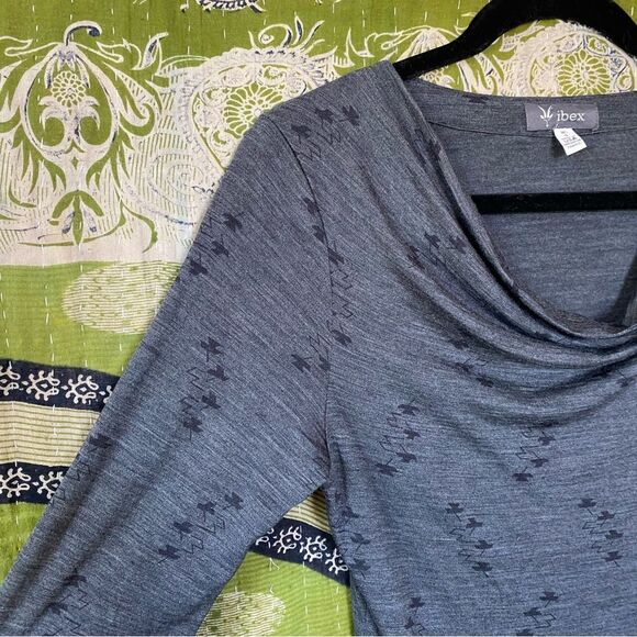 Ibex Gray Merino Wool Diana Cowl Neck Sweater Size Small - Picture 3 of 15